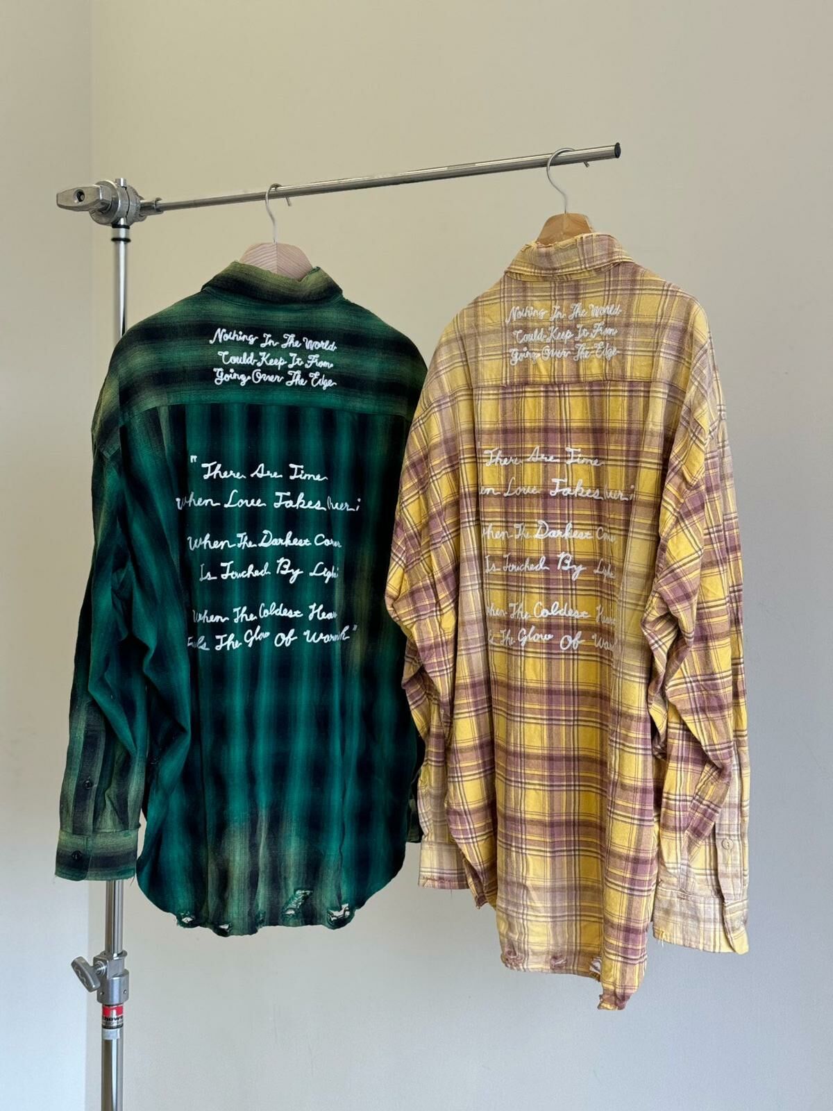 英文字格仔長袖恤衫 DDM-045S