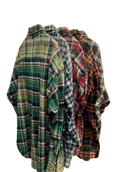 紮染格仔長袖恤衫 DDM-046S