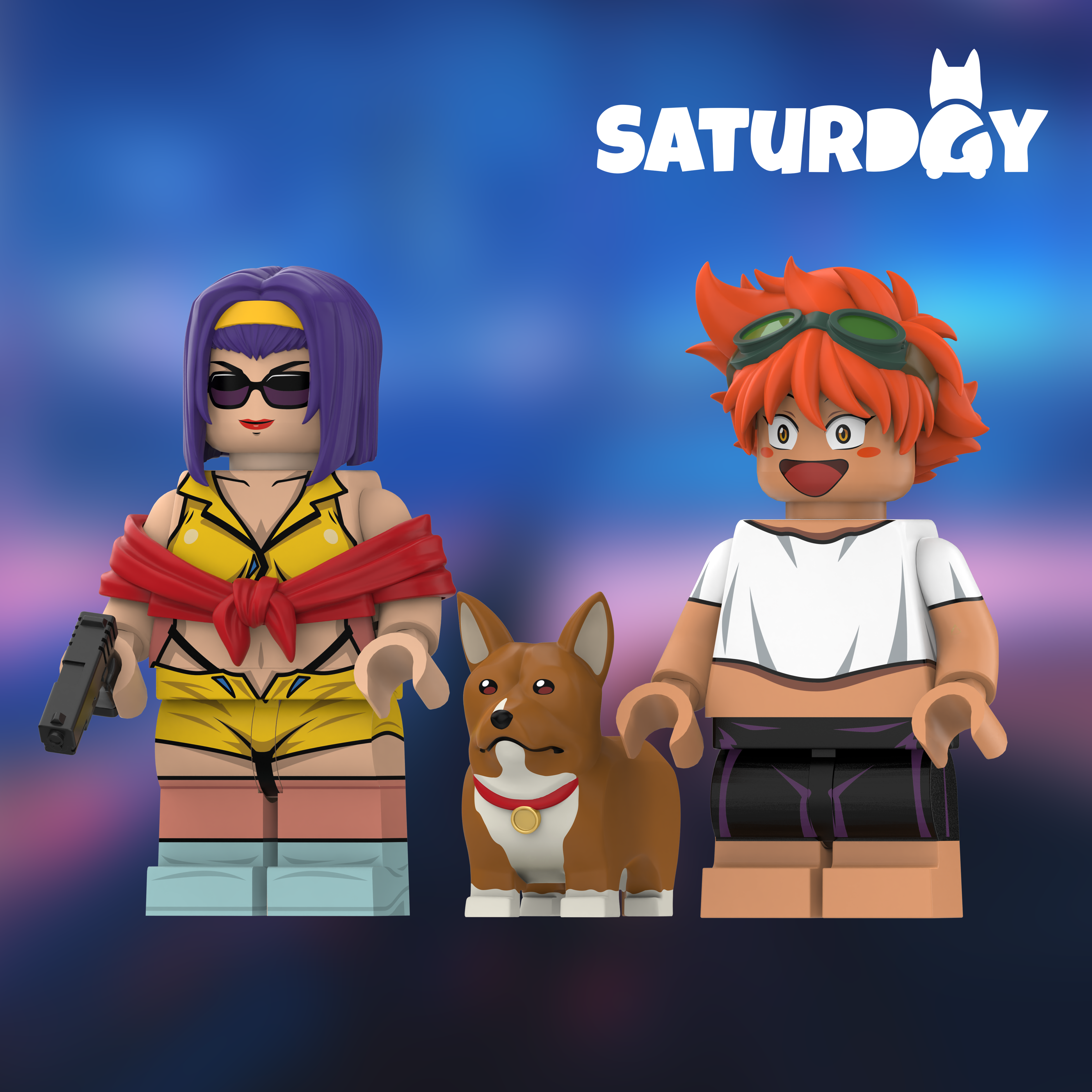 [Saturday][Preorder] Cowboy Bebop - Faye & Ed & Ein [UVprinted]