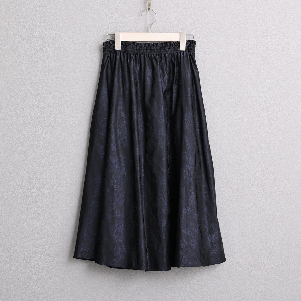 緹花輕薄圓裙 / 深藍黑色