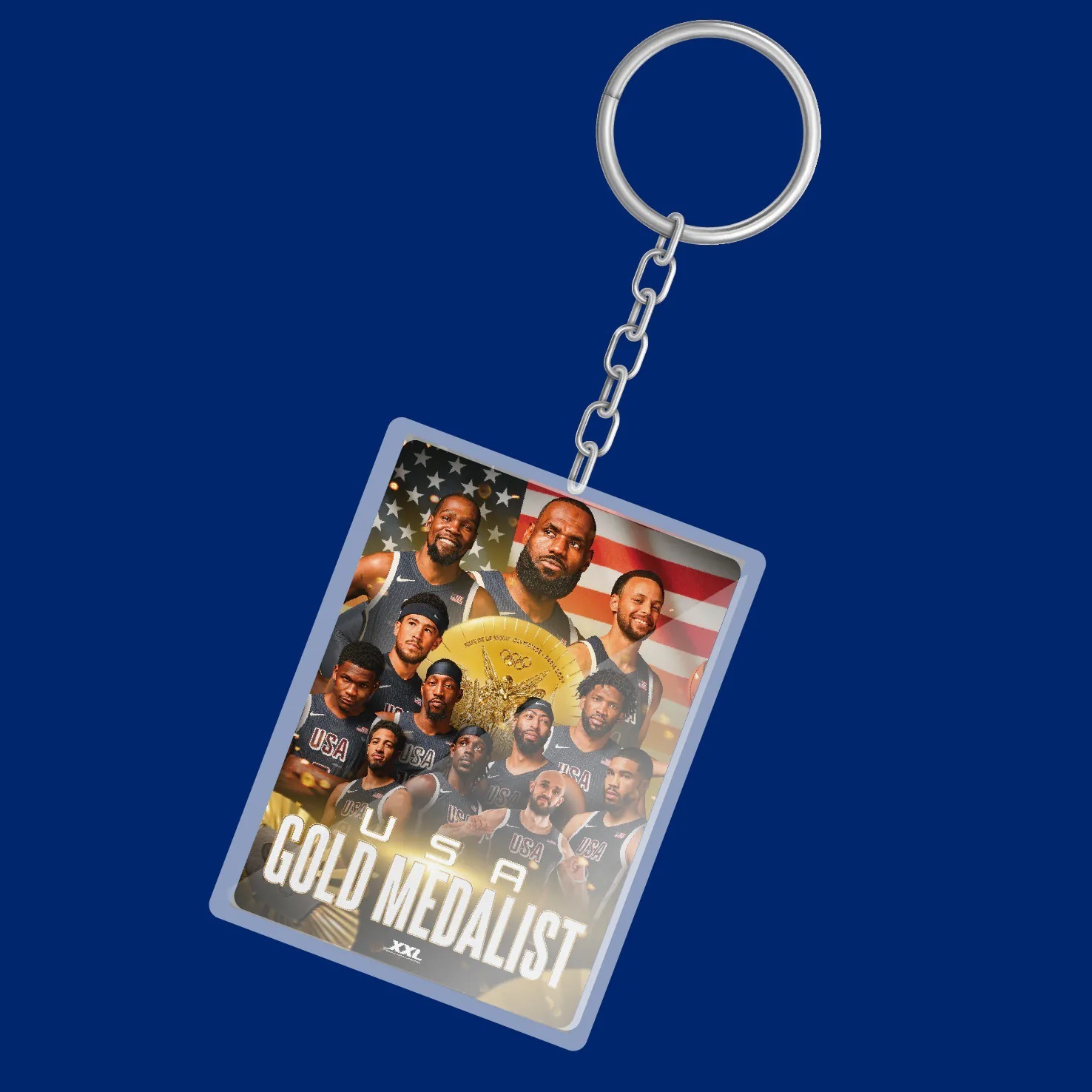 NBA配件 USA 美國隊 巴黎奧運金牌 鑰匙圈 XXL 雜誌海報款 官方授權正品 全新