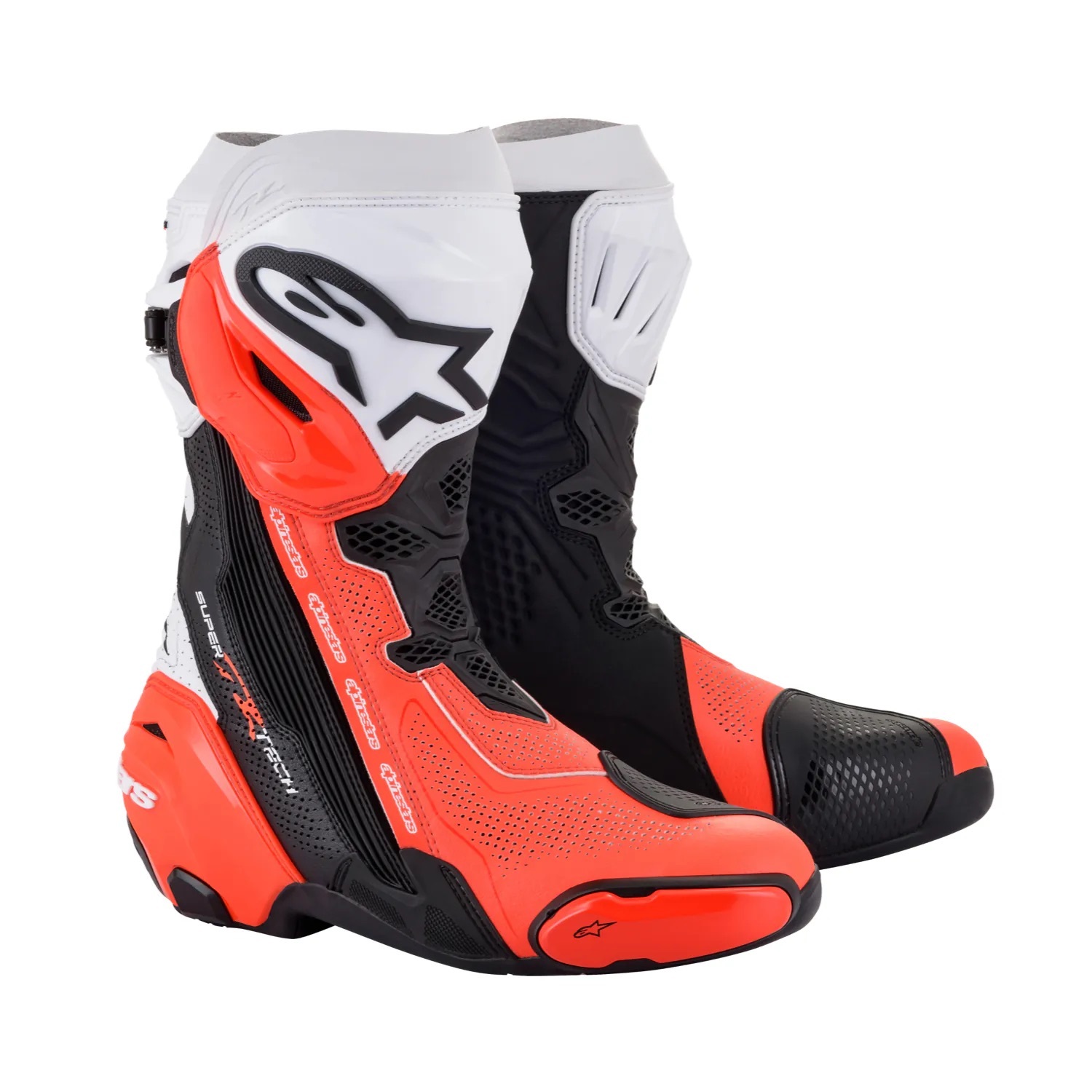 ALPINESTARS Supertech R Vented 黑白螢紅 高筒 頂級 競技 車靴 A星