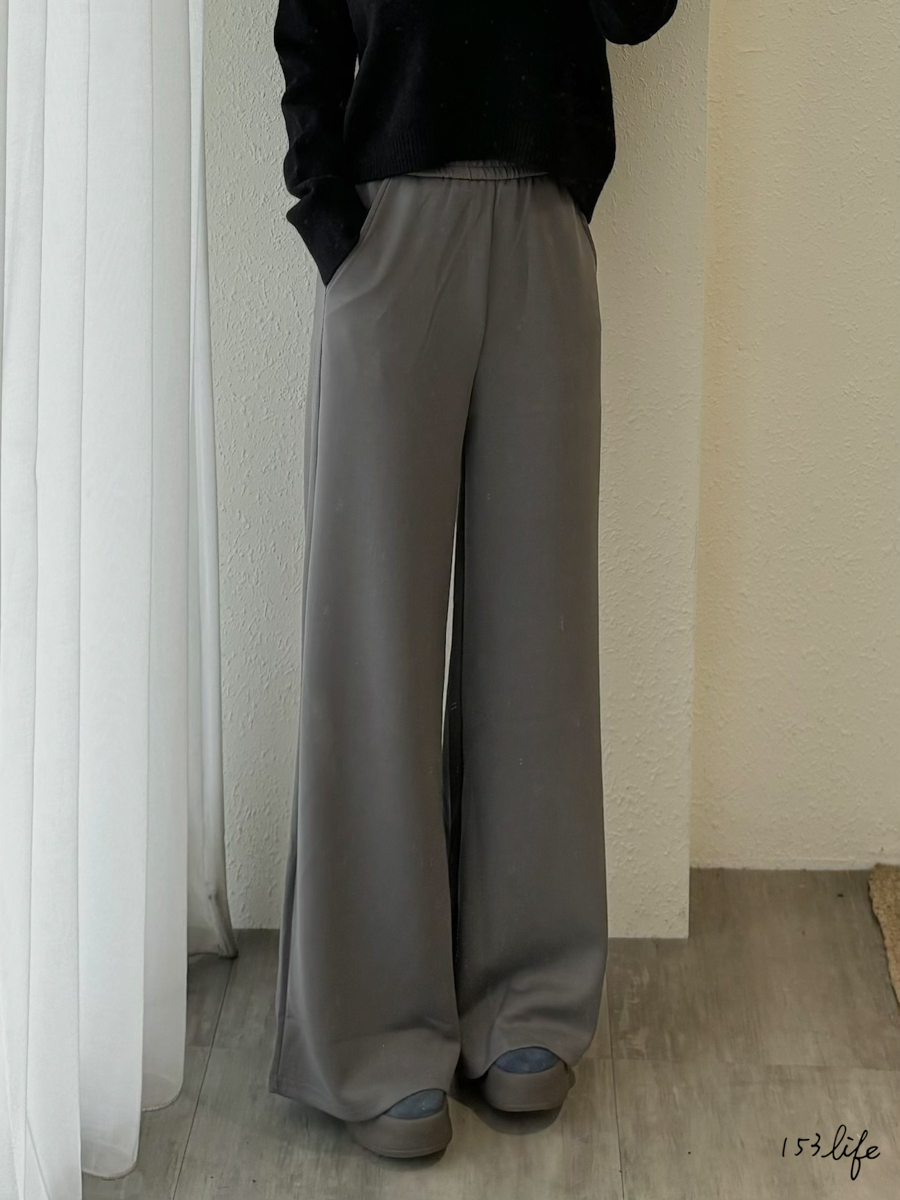 秋日小個子棉質舒適鬆緊腰落地寬褲(九分/長款) XXS-L