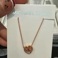 [S] MICHAEL KORS MKJC0003B791 MK BLING BLING HEART PENDANT NECKLACE,ROSEGOLD, 796483654587 (SMK1042)