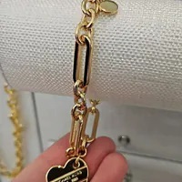 [S] MICHAEL KORS MKJH0046A710 HEART CHAIN BRACELET,GOLD, 796483654983 (SMK1045)