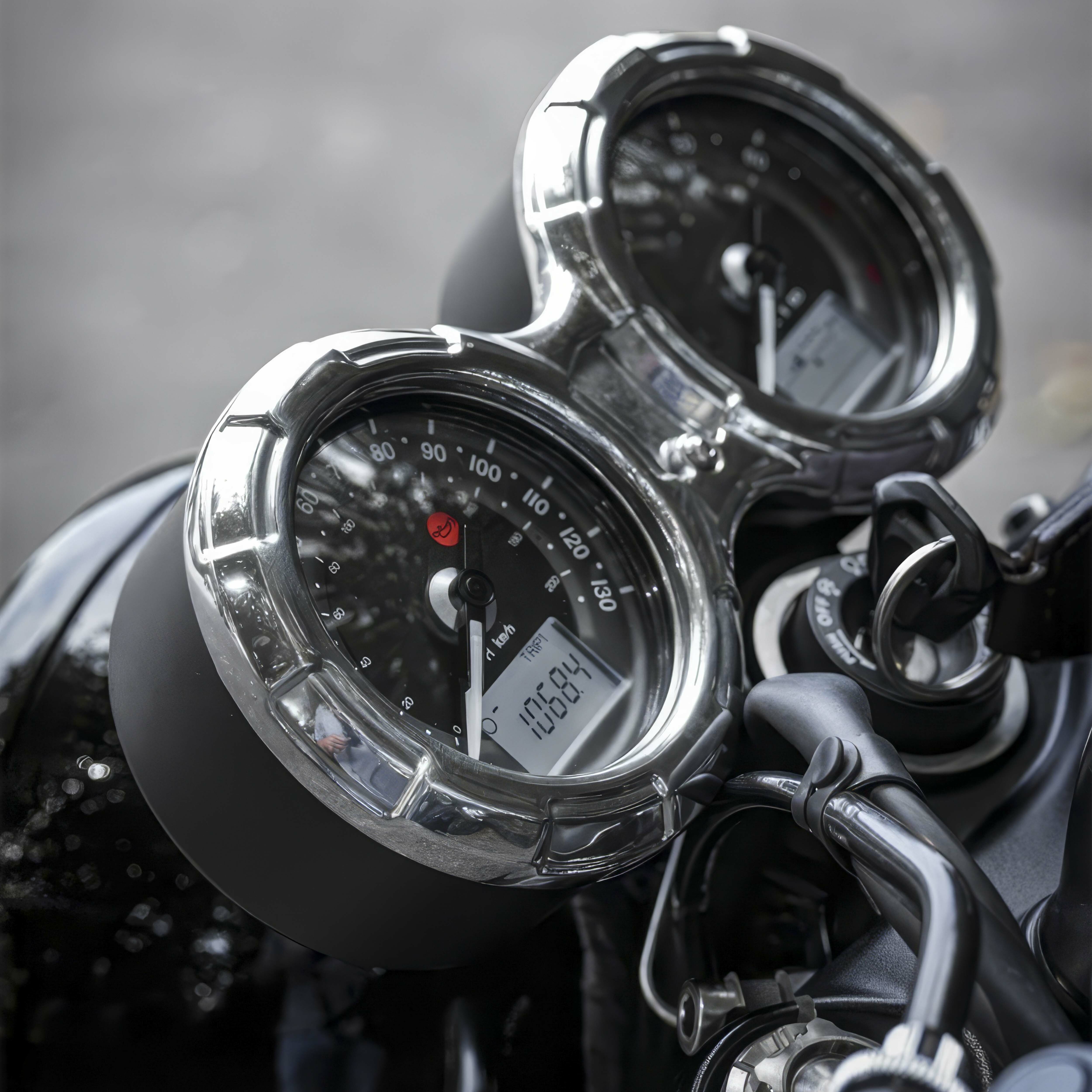 Motone 水冷凱旋專用 雙表 時速表 飾蓋 - 銀