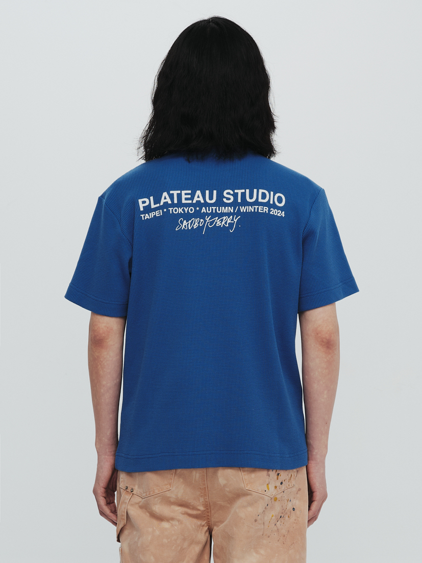 PLATEAU STUDIO / 2024 Logo waffle tee - Blue
