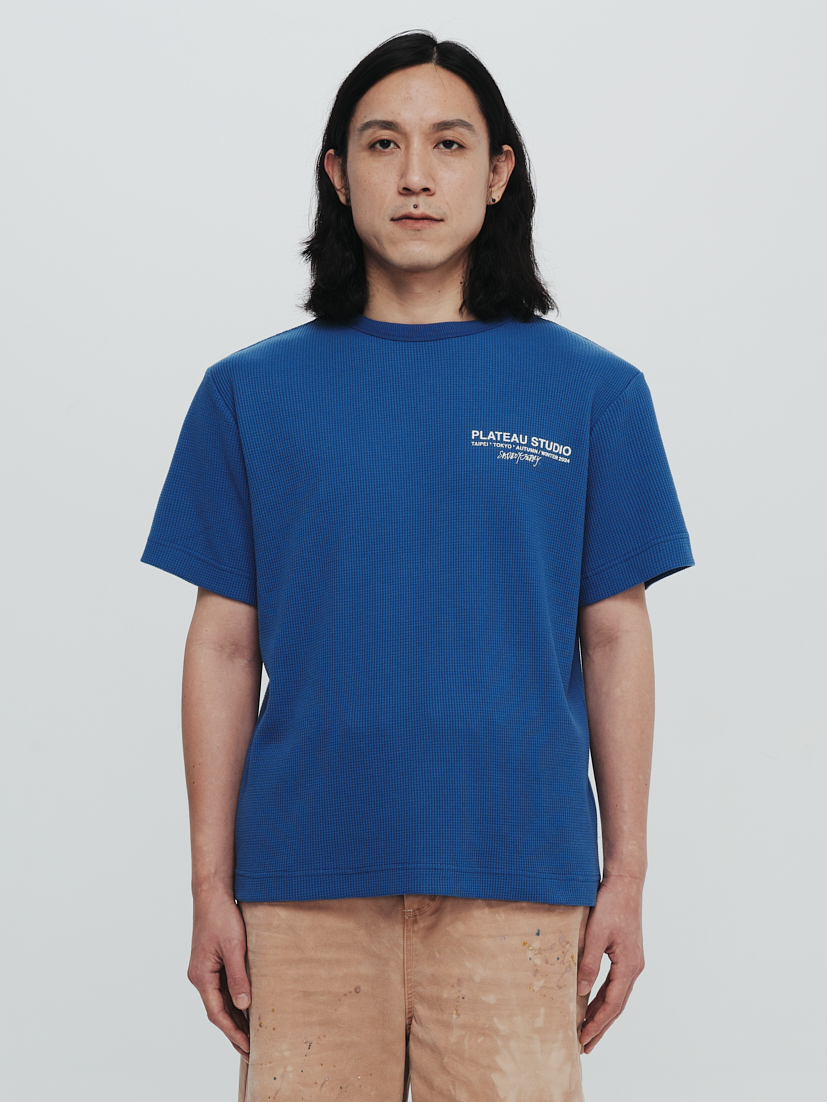 PLATEAU STUDIO / 2024 Logo waffle tee - Blue
