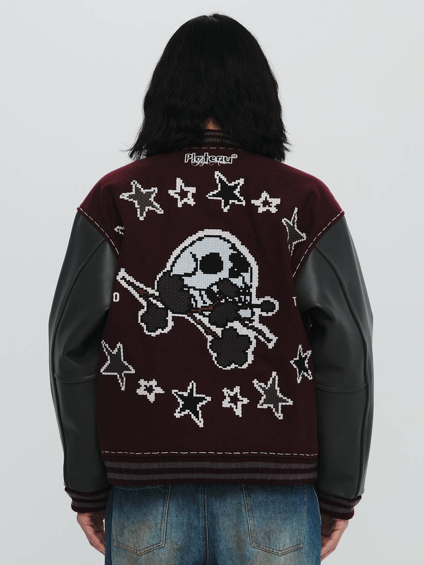 PLATEAU STUDIO / PLATEAU x SYU. Man varsity jacket - Burgundy