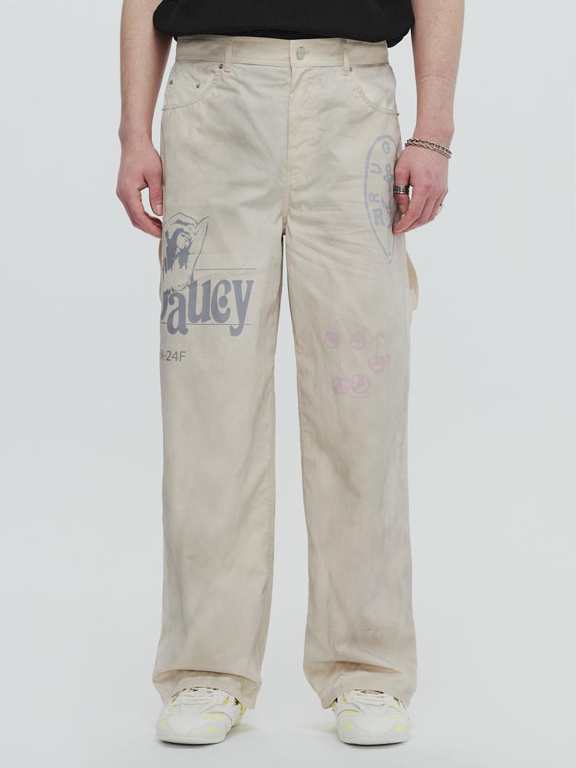 PLATEAU STUDIO / Vintage printing pants - ivory