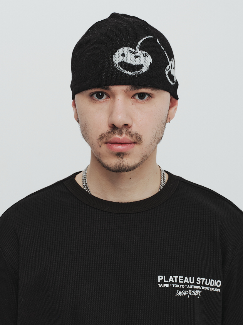 PLATEAU STUDIO / Cherry knit beanie - black