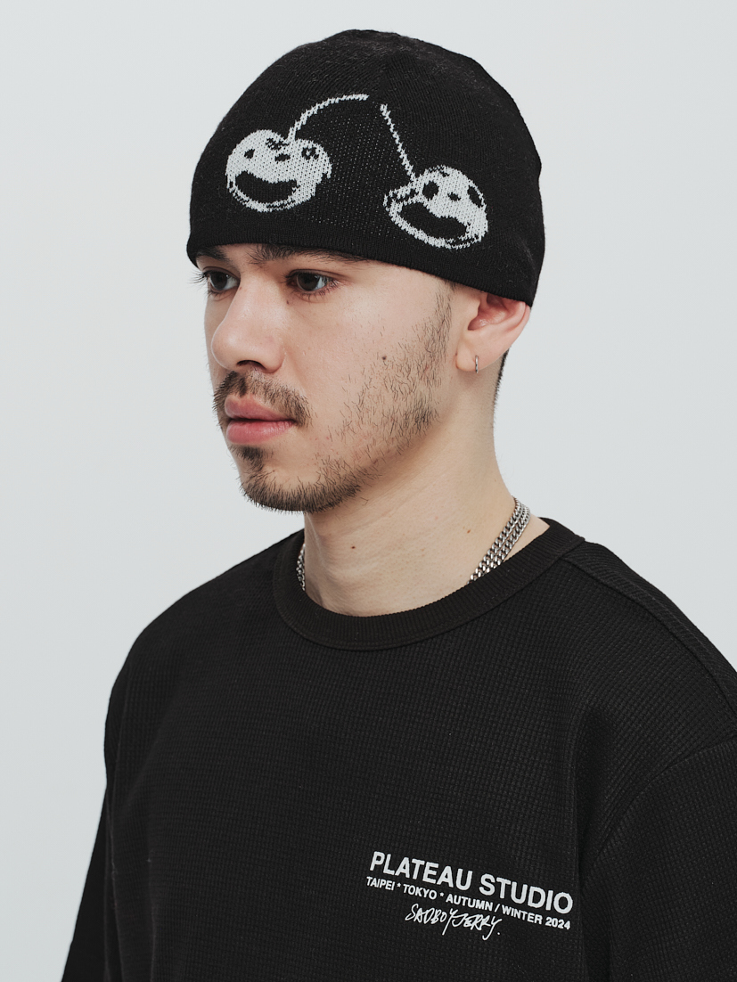 PLATEAU STUDIO / Cherry knit beanie - black