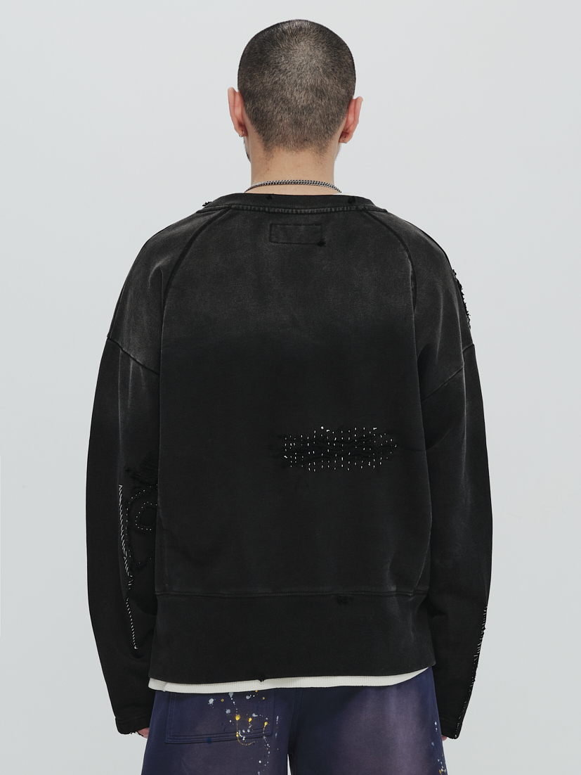 PLATEAU STUDIO /Mickey vintage crewneck P.V.C - Washed black