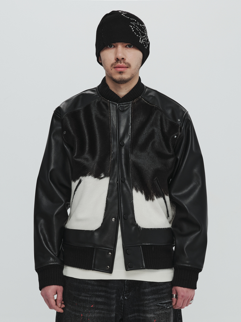 PLATEAU STUDIO / Cowhide bomber - black