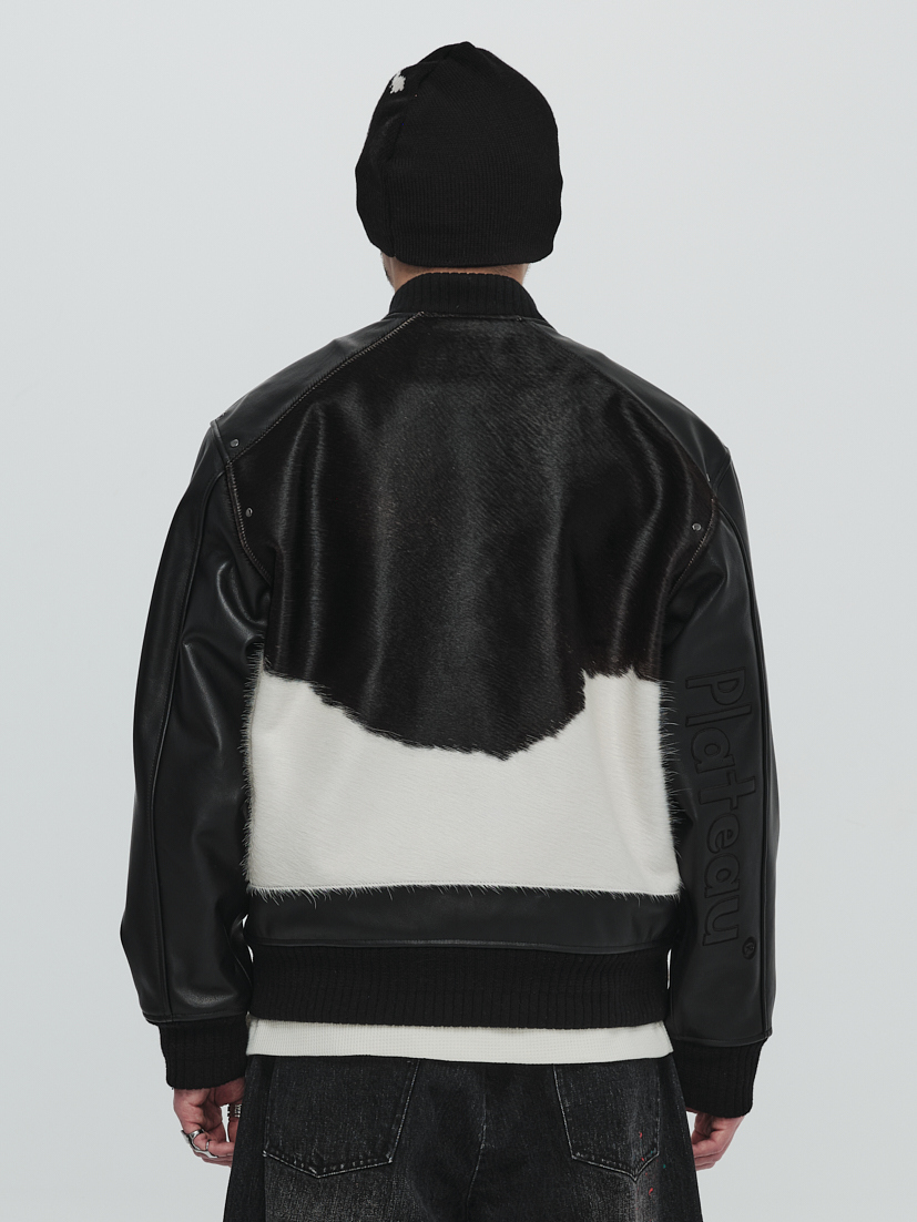 PLATEAU STUDIO / Cowhide bomber - black