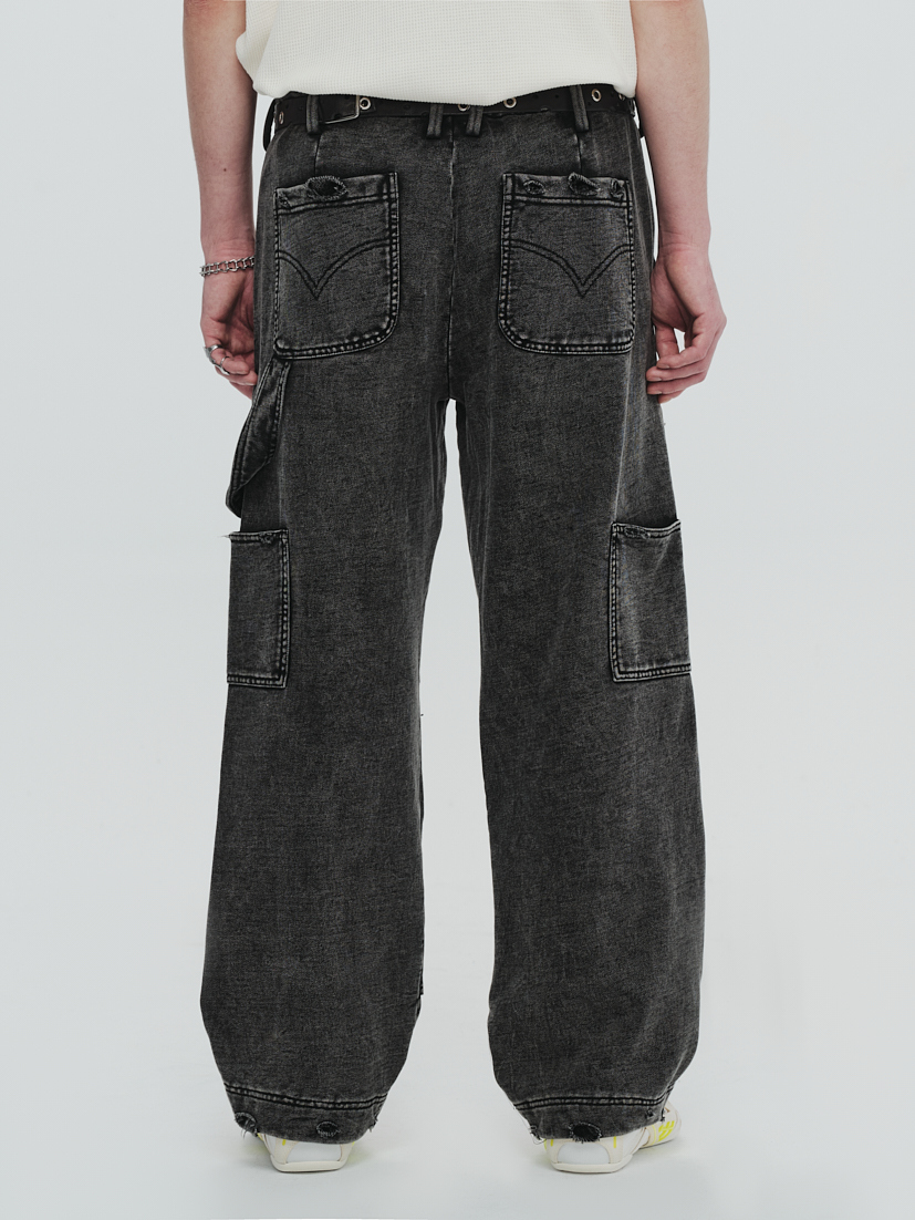 PLATEAU STUDIO / Sweat double knee - Washed black