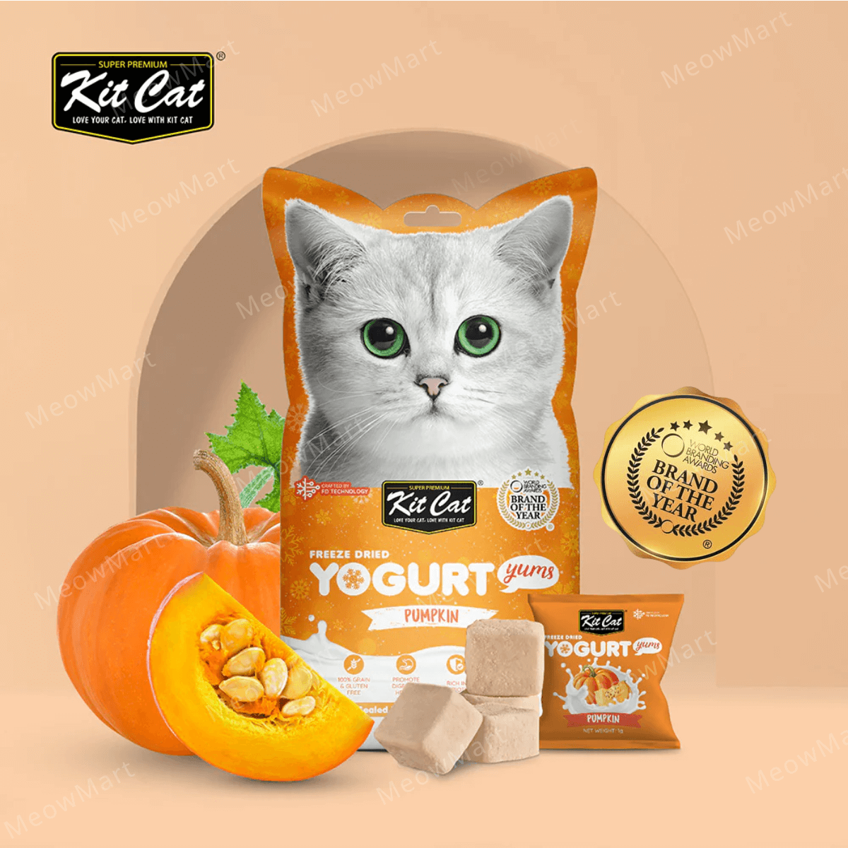 Kit Cat 益生菌天然凍乾乳酪脆脆 (南瓜) 10入