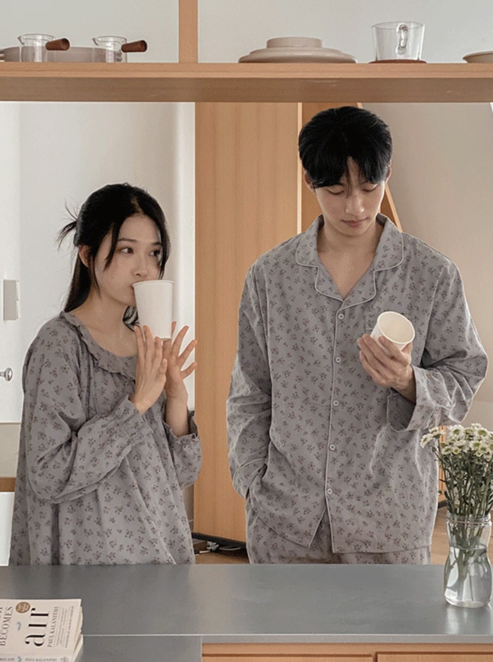 預訂｜Juuneedu Autumn Flower Couple Pajamas Set (2 COLOR)