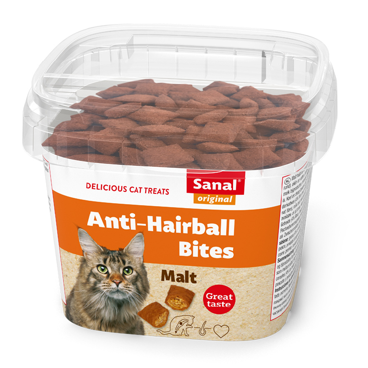 荷蘭 Sanal｜Anti-Hairball Bites 去毛球香脆粒杯 75g