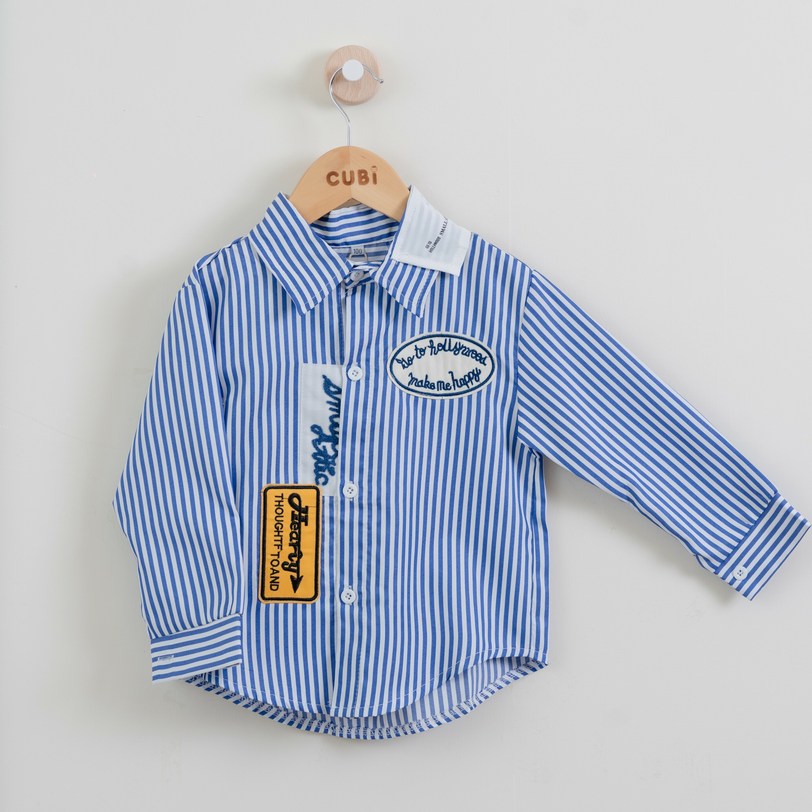 復古英倫風條紋翻領襯衫