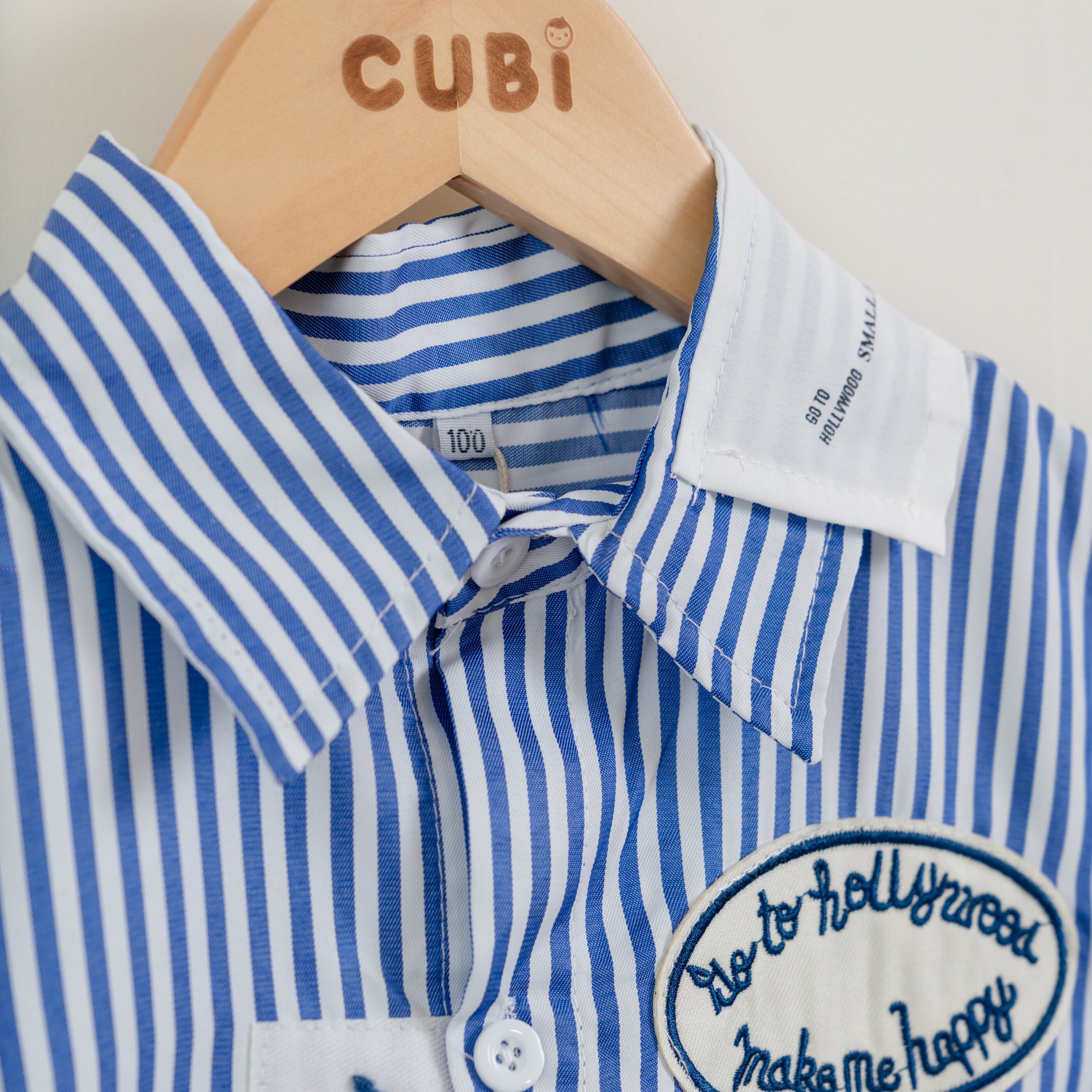 復古英倫風條紋翻領襯衫-實拍