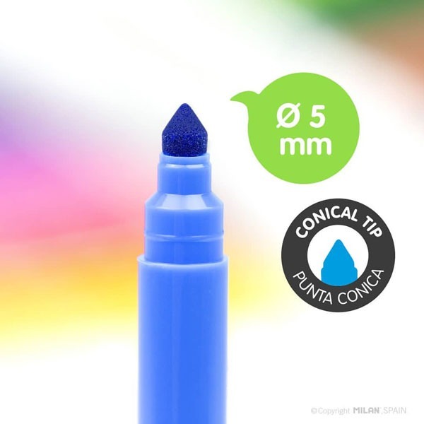 MILAN 兒童可水洗彩色筆_細筆桿12色