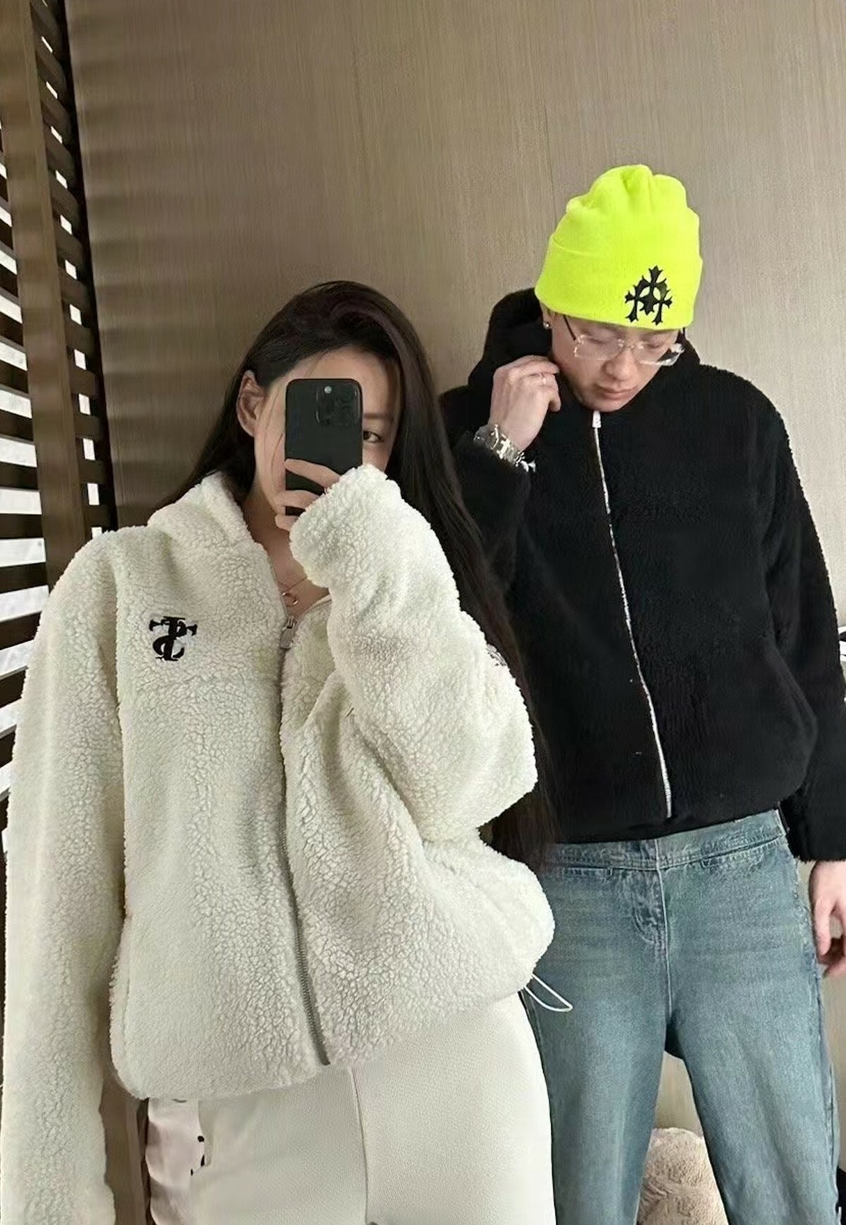 STK SmallTownKid ASEN同款 似羊羔绒 連帽毛毛外套