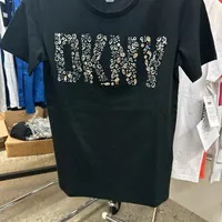 [S] DKNY STONE BLING BLING LOGO T-SHIRT,BLACK, B2461969-BLK (SD1077)