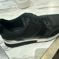 [S] MICHAEL KORS ANDI TRAINER FAUX LEATHER SHOES,BLACK, 49R4AIFS1L-BLACK [FINAL SALE] (SMK1060)