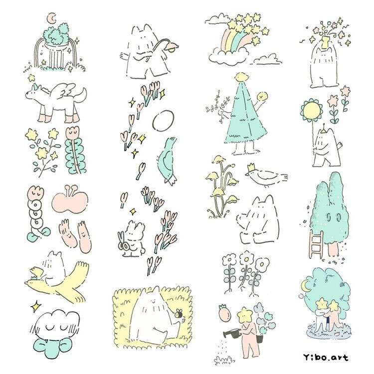 Yibo｜秘密花園 PET膠帶