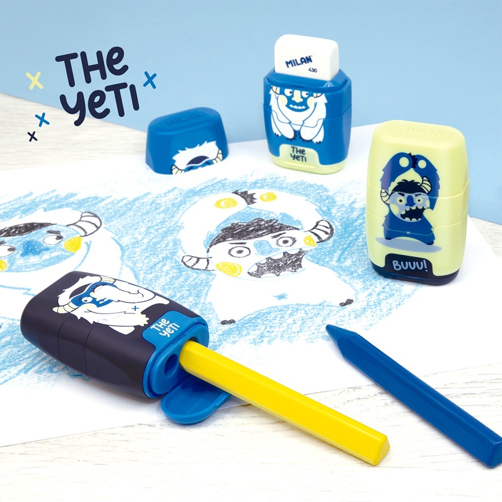 MILAN COMPACT橡皮擦+削筆器_雪怪Yeti(3色可選)