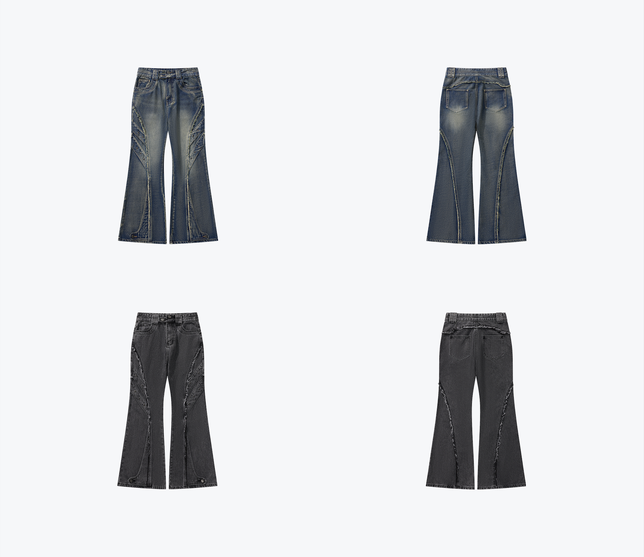 SENSE Damage Denim Bootscut Denim Pants