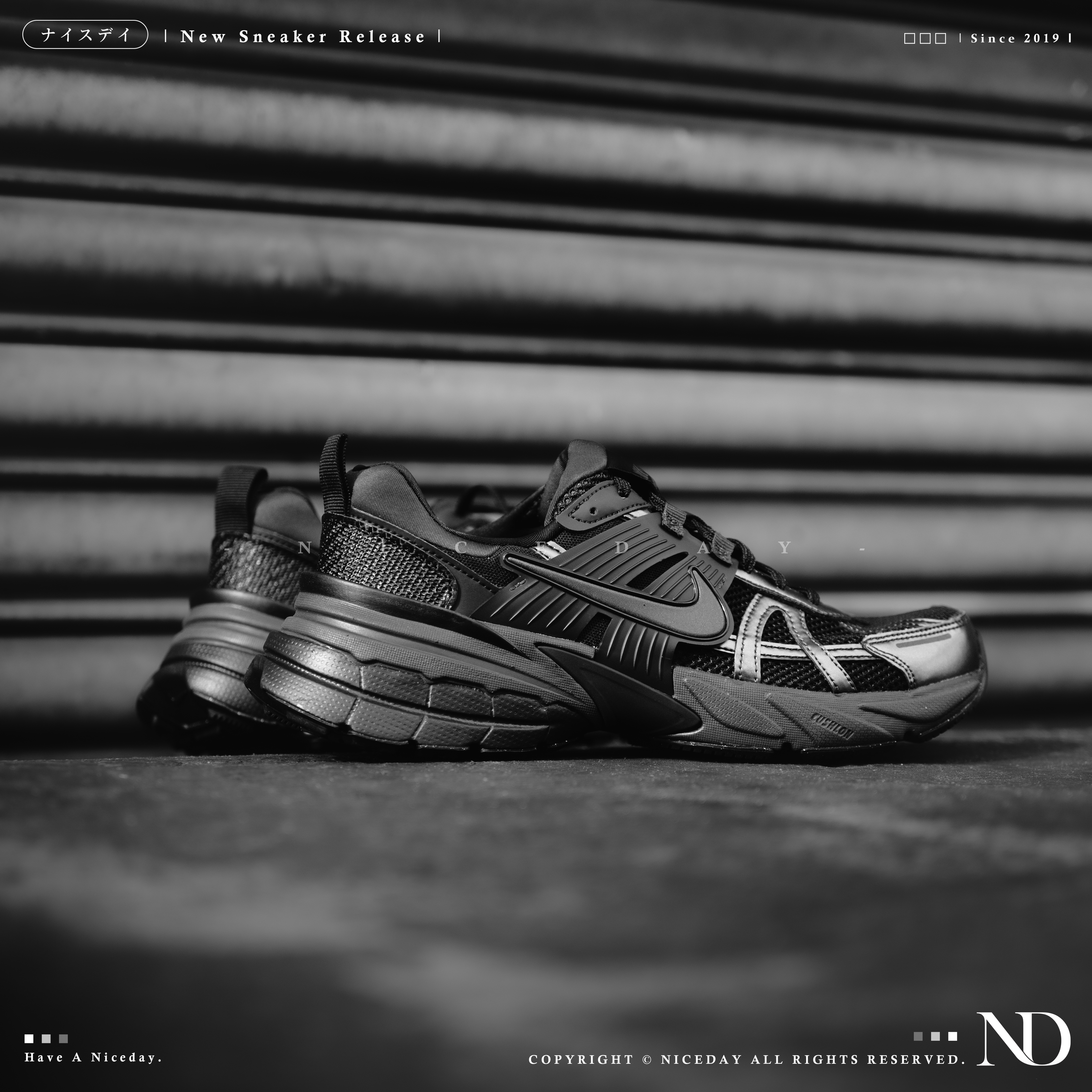 NICEDAY 現貨 Nike V2K Run 亮黑 反光 全黑 工裝 黑 慢跑鞋 HJ4497-001