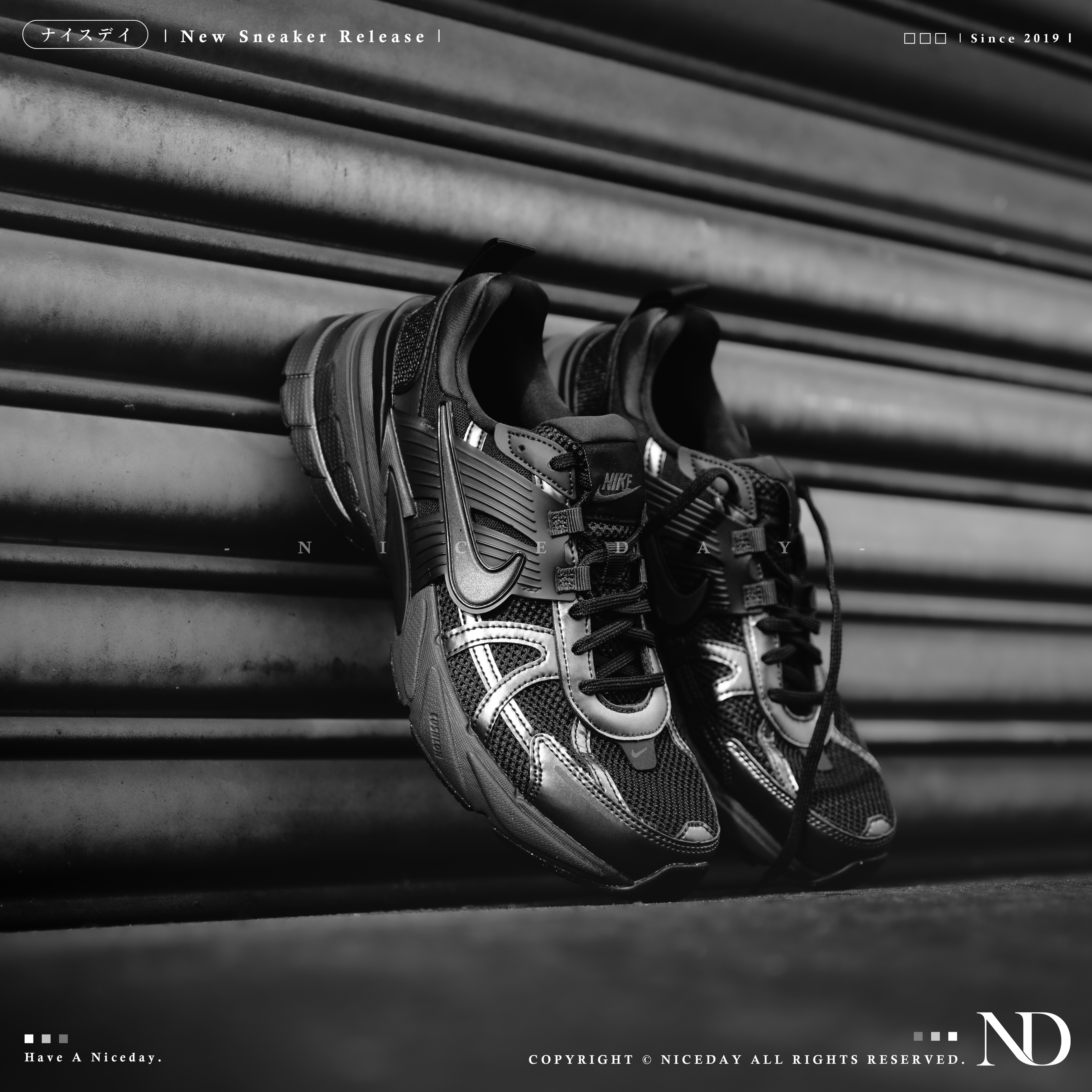 NICEDAY 現貨 Nike V2K Run 亮黑 反光 全黑 工裝 黑 慢跑鞋 HJ4497-001