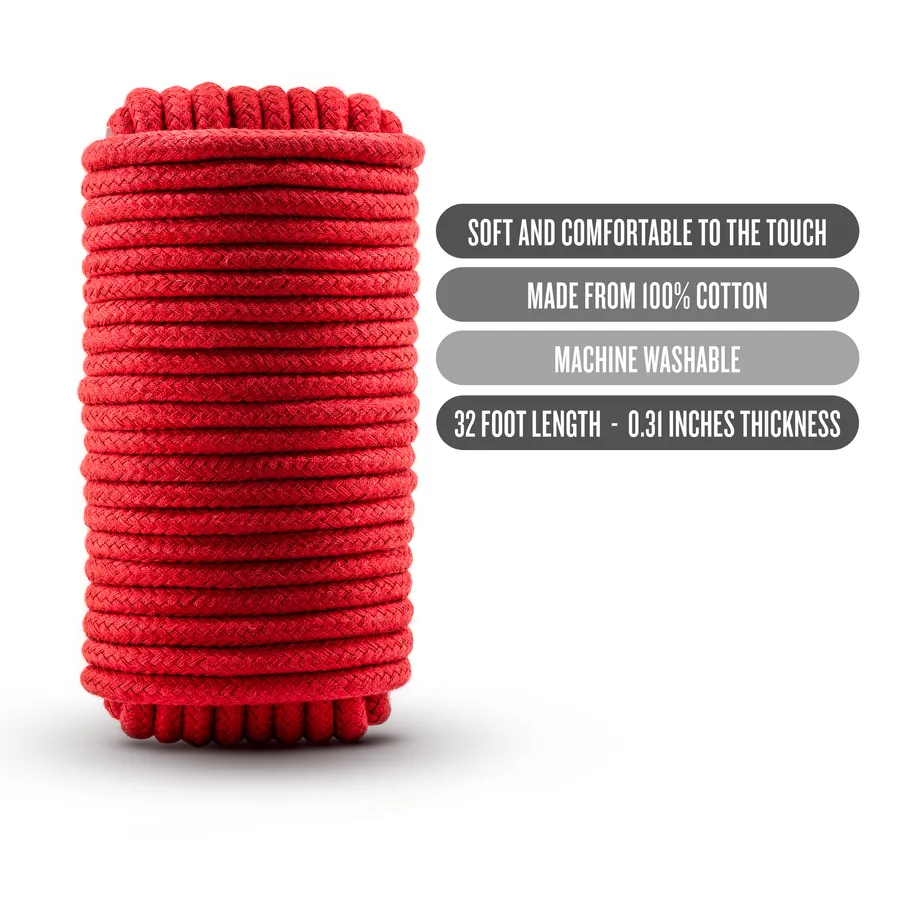 Blush Novelties - Temptasia: 十米繩縛棉繩 - 黑色