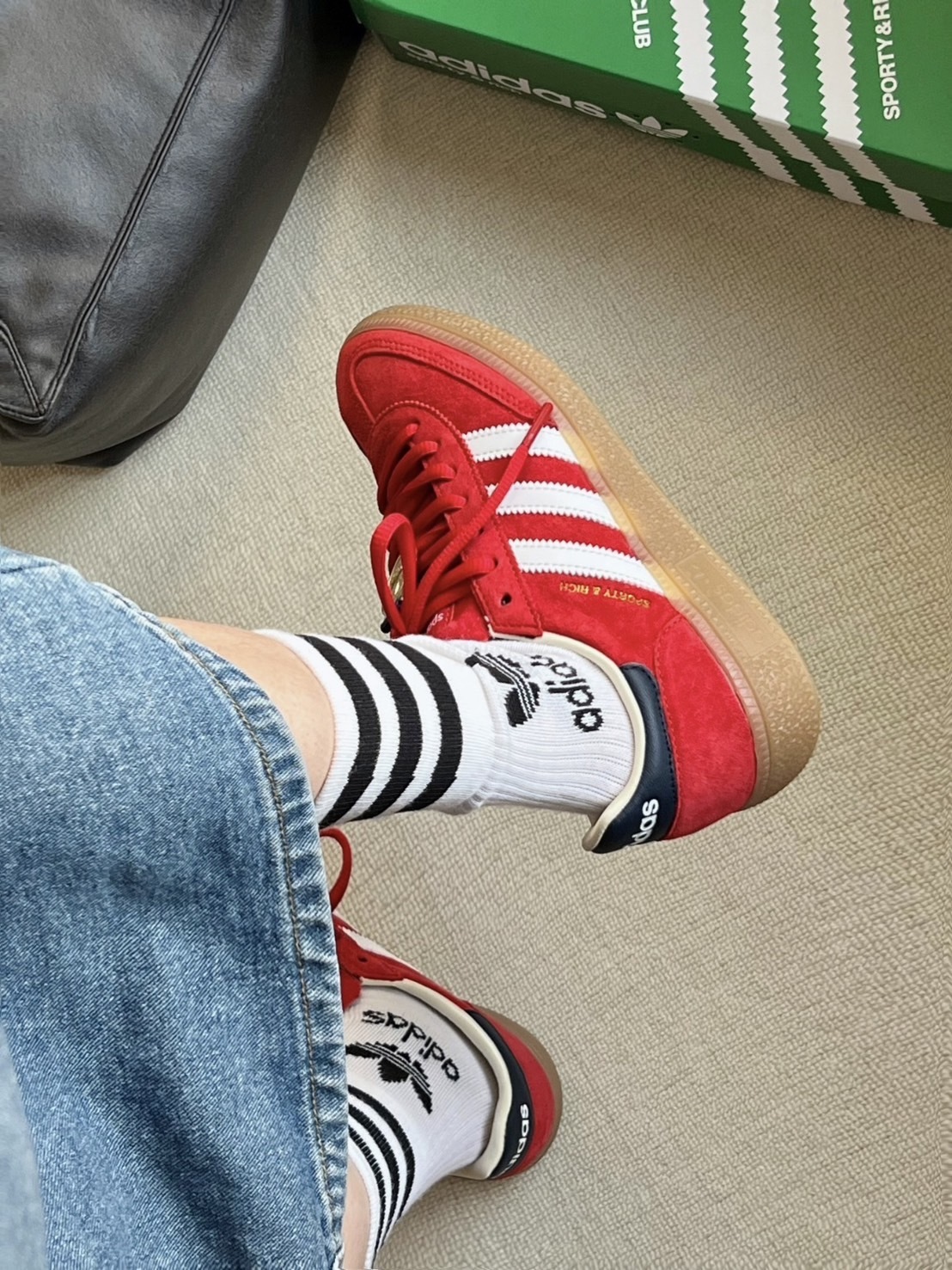 【現貨】<Jennie同款>Sporty & Rich x Adidas Handball Spezial Olympic 奧運 麂皮 復古紅