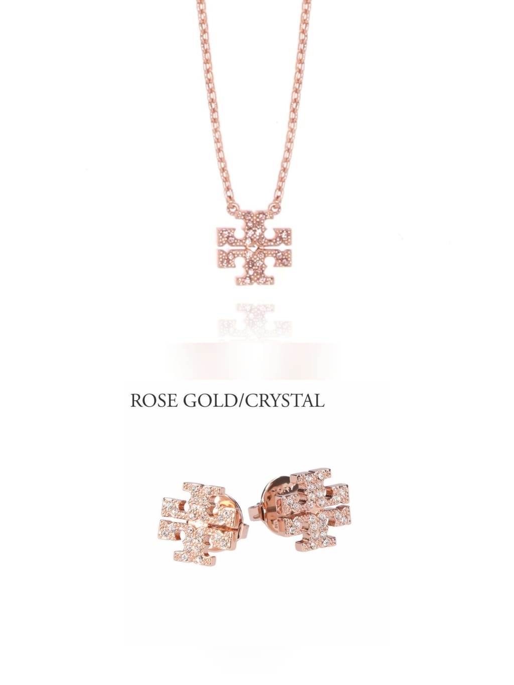 Tory Burch閃石首飾套裝 耳環頸鍊