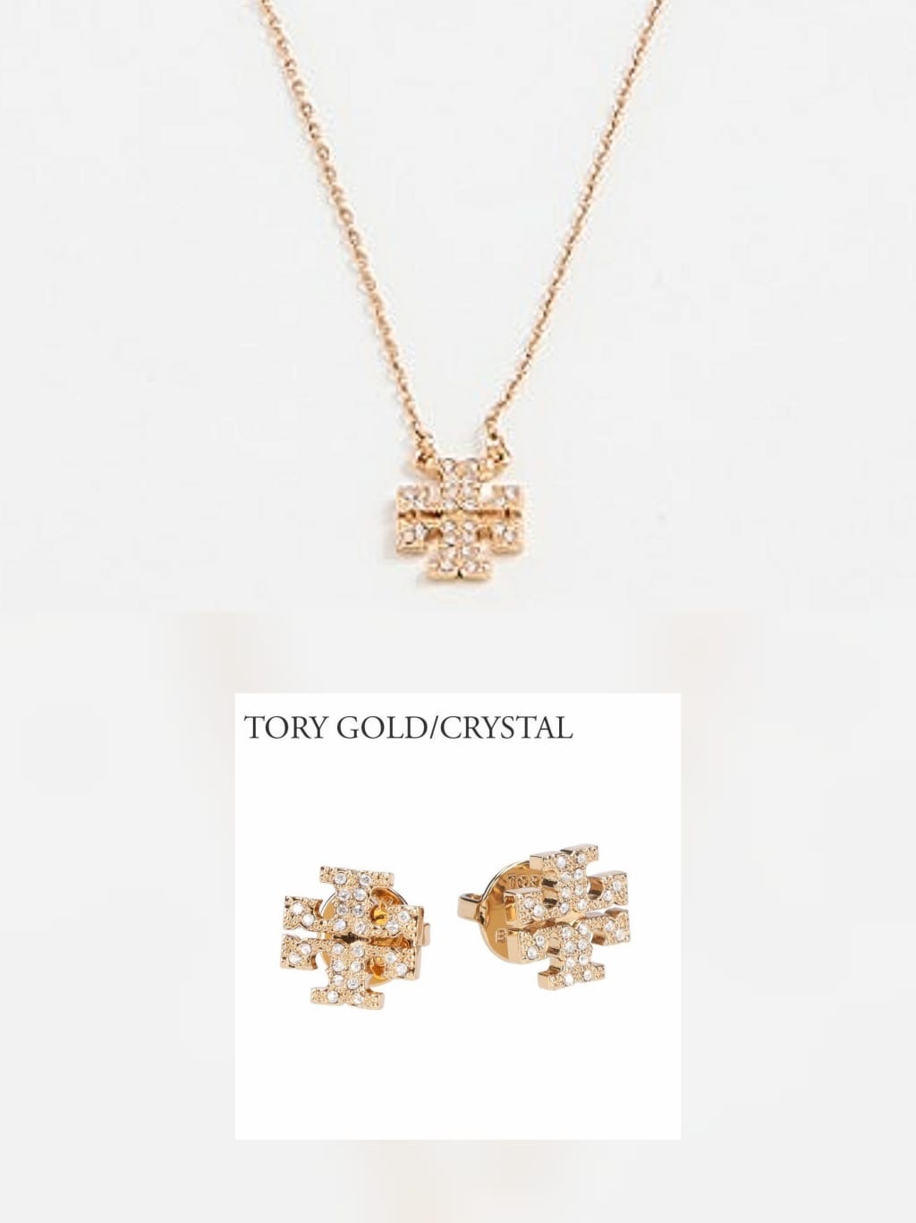 Tory Burch閃石首飾套裝 耳環頸鍊