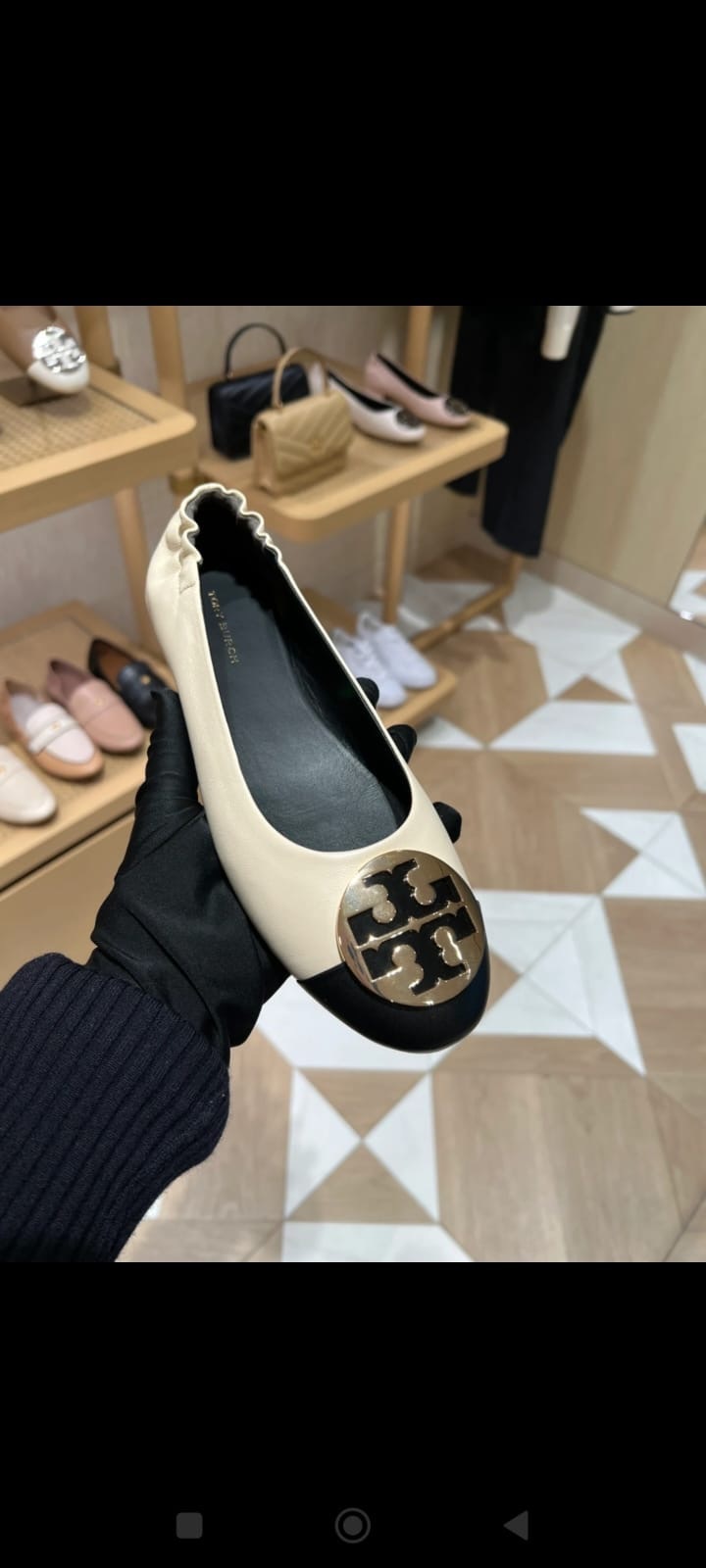 Tory Burch Claire芭蕾舞真皮平底鞋