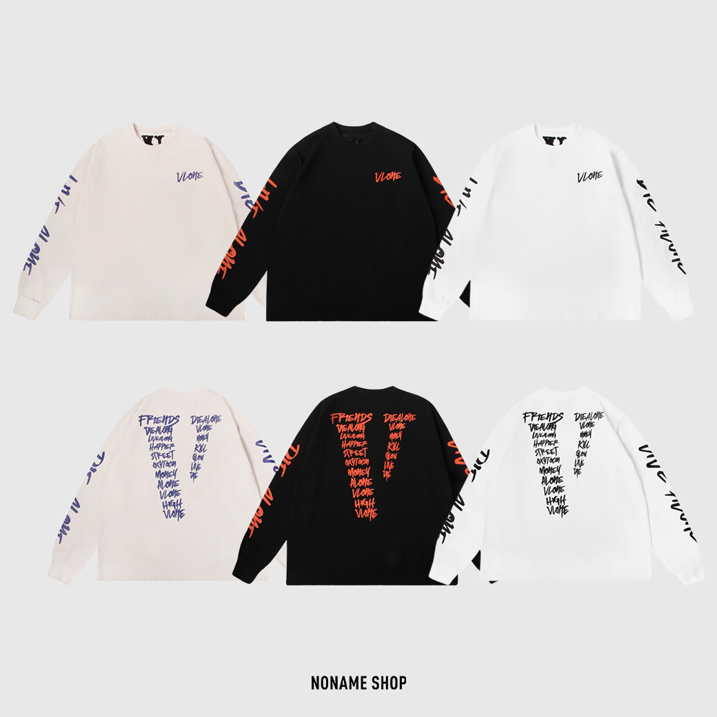 VLONE 美式 塗鴉 大LOGO 印花 重磅 長袖TEE 三色 (男款)