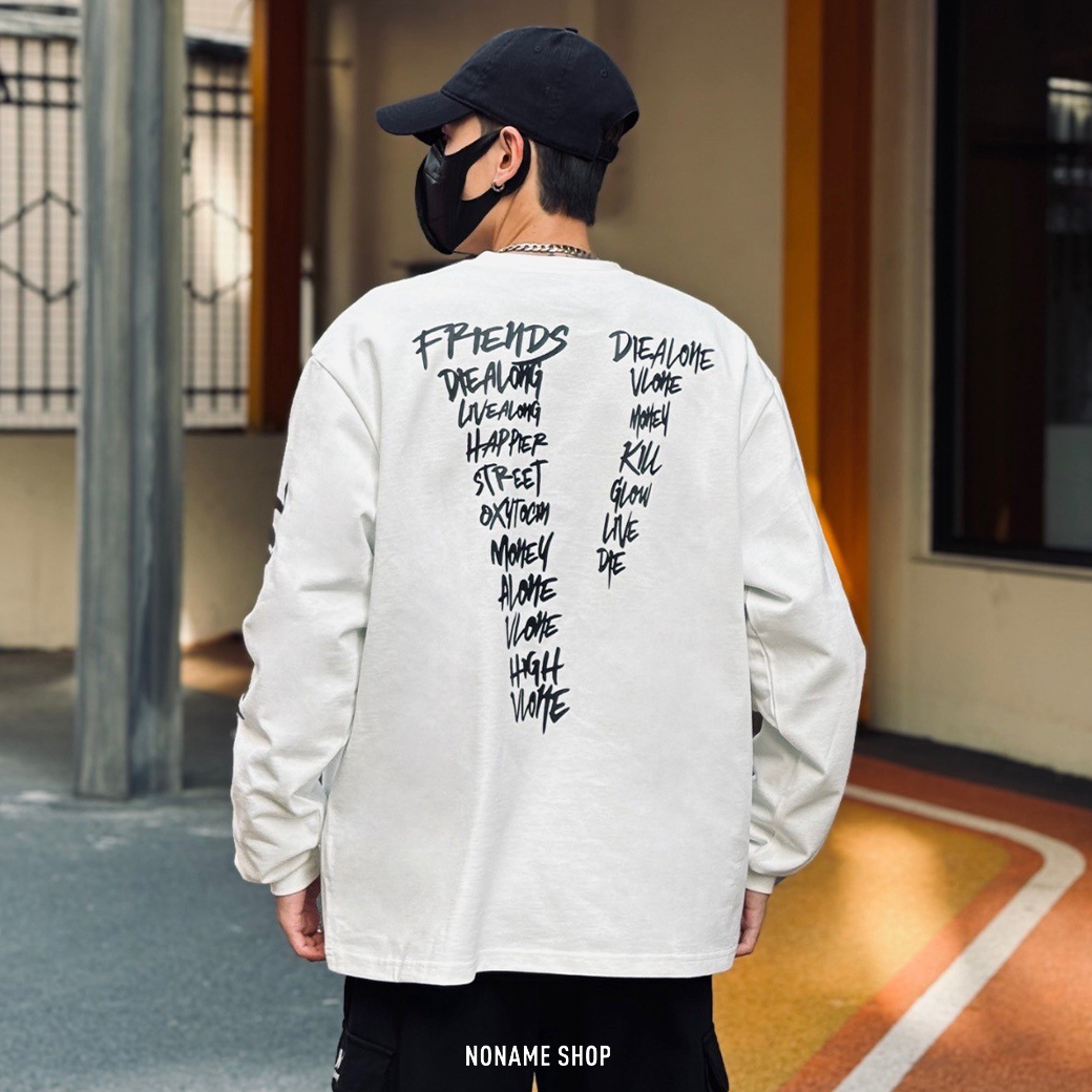 VLONE 美式 塗鴉 大LOGO 印花 重磅 長袖TEE 三色 (男款)