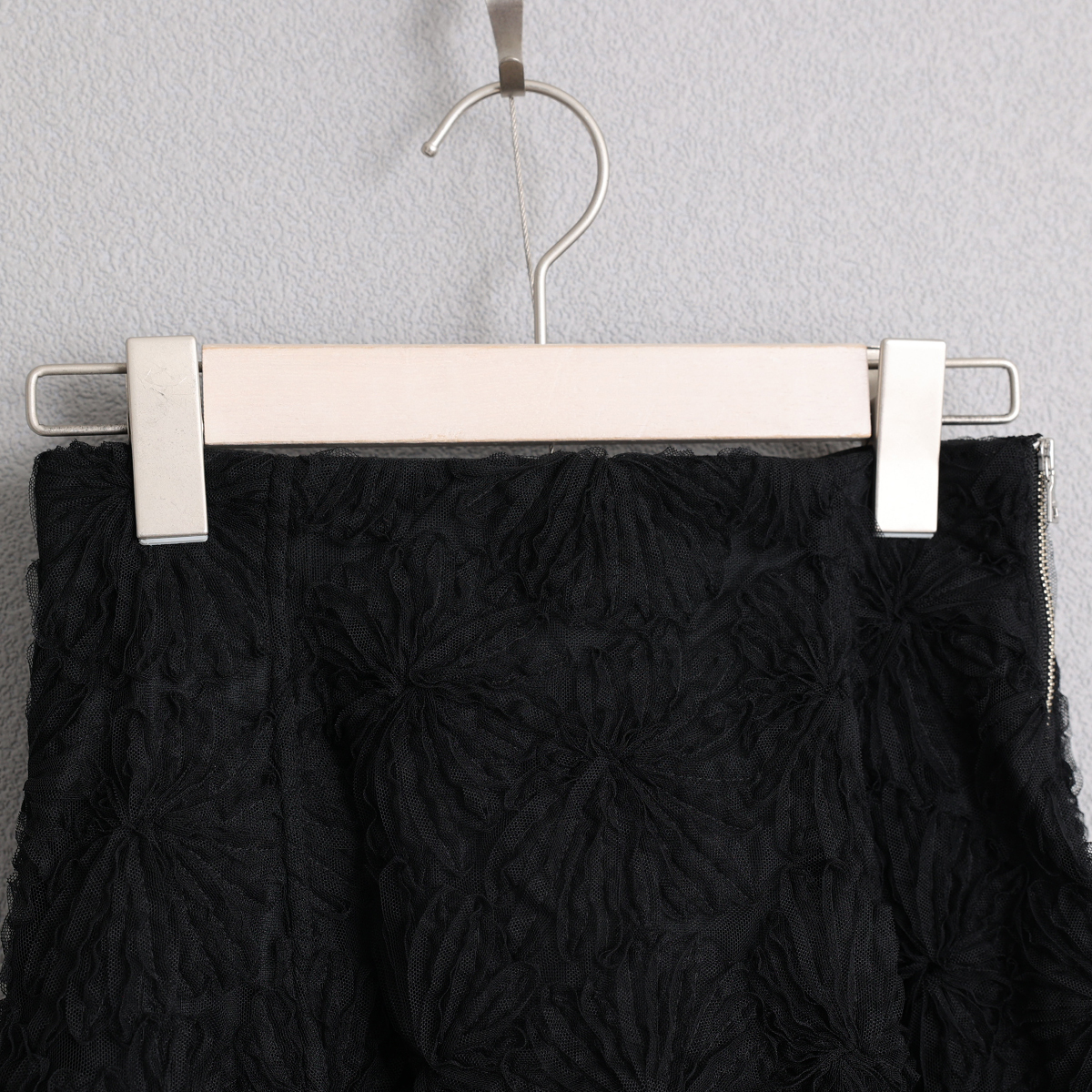 花造型設計圓裙/黑色