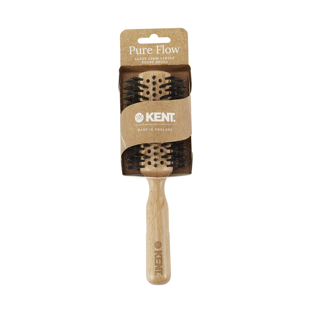 KENT LPF5 Pure Flow Large Vented 35mm Bristle Nylon Mix Round Brush