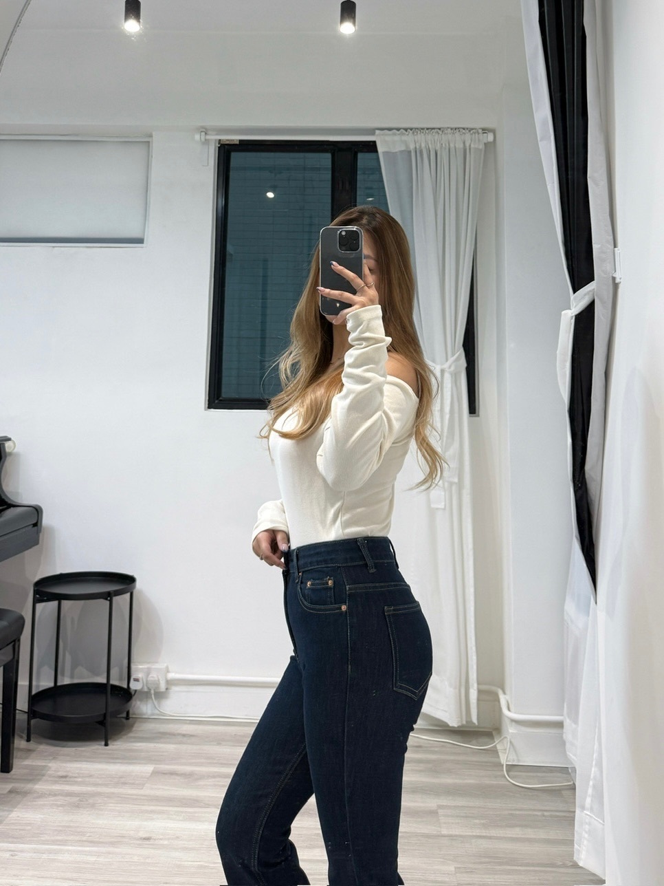 +5cm明線復古喇叭牛仔褲 (長腿!)