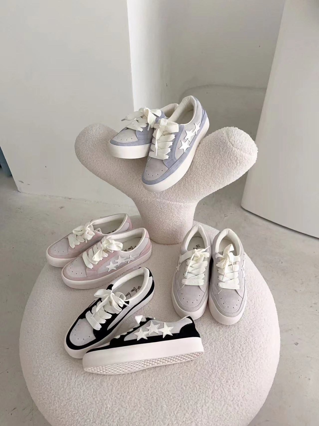 韓版星星牛皮休閒鞋