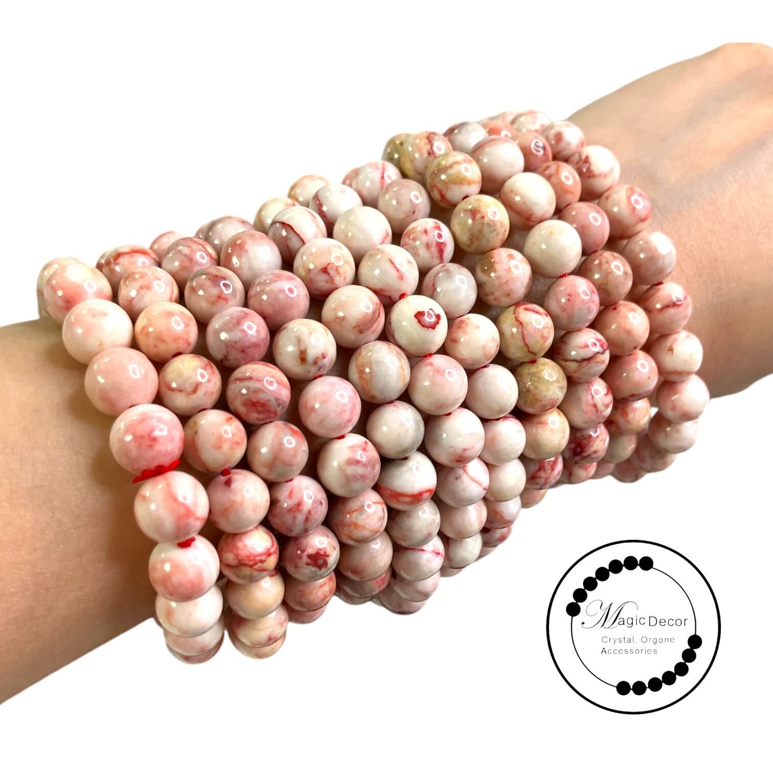 251001 - G49 8mm+芝士桃桃草莓奶昔天然原礦硃砂手串