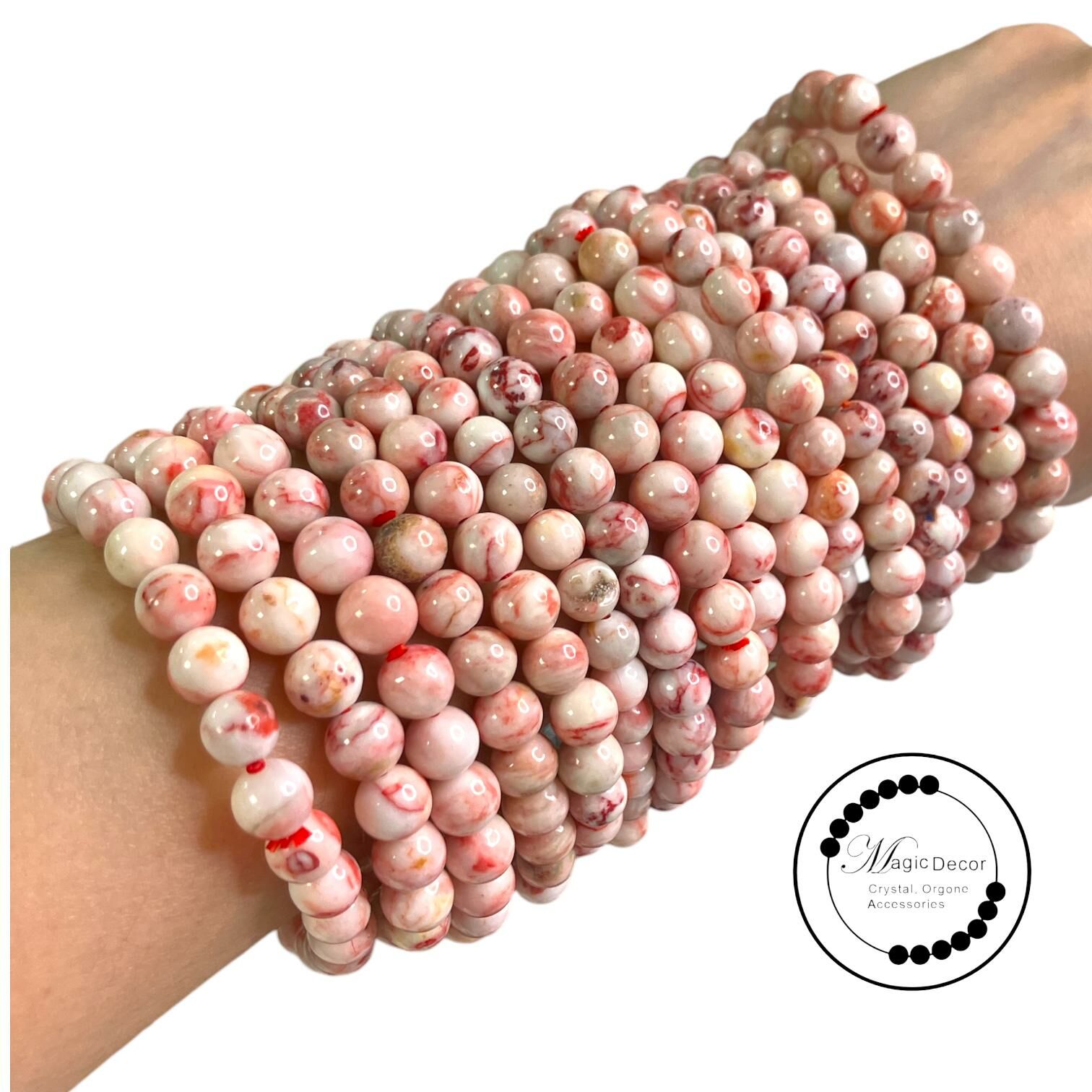 251001 - G47 5-6mm+芝士桃桃草莓奶昔天然原礦硃砂手串