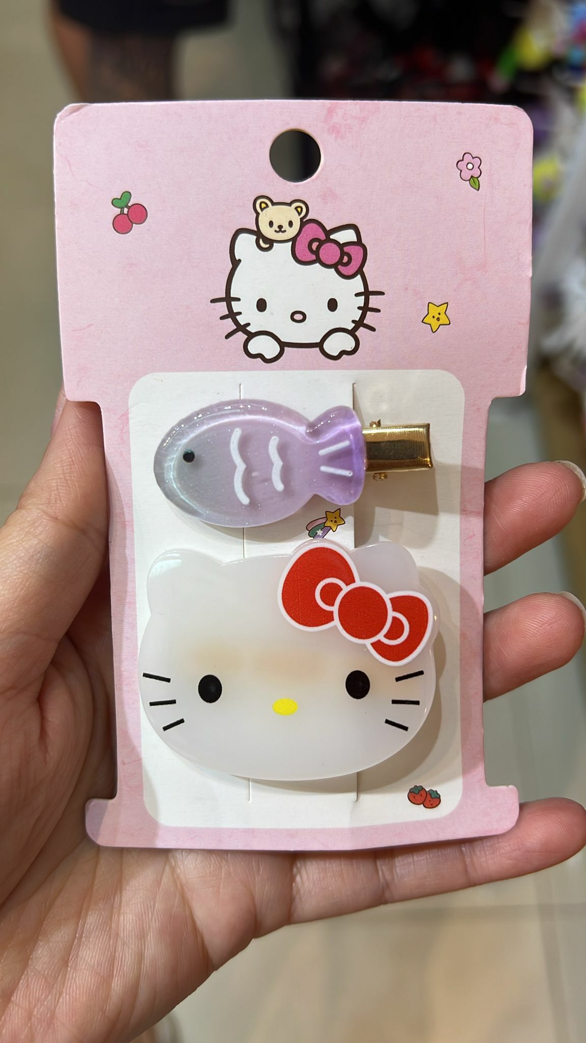 Kitty貓，可愛小魚髮夾（T10868）
