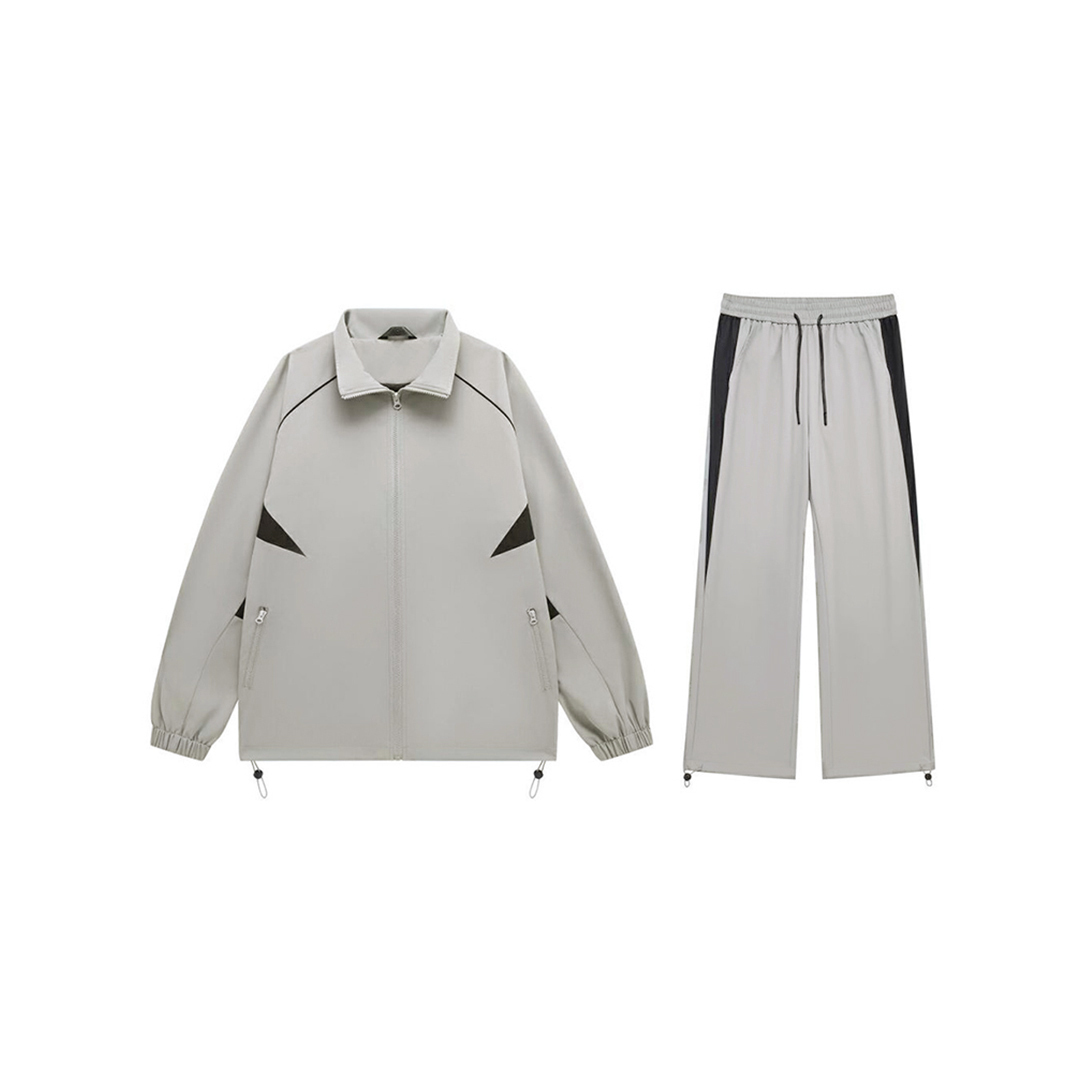 QIAO - 幾何剪裁套裝 < 兩件組> 風衣+風褲