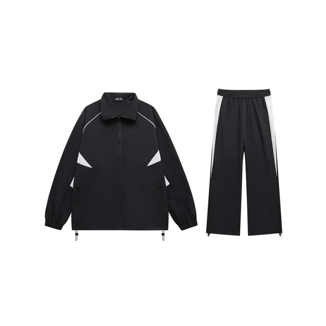QIAO - 幾何剪裁套裝 < 兩件組> 風衣+風褲